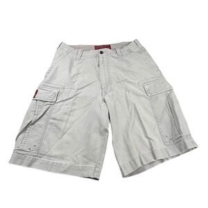 Vintage Abercrombie-Fitch T-2083 Khaki Mens Cargo Shorts Drawstring Y2K Sz 32